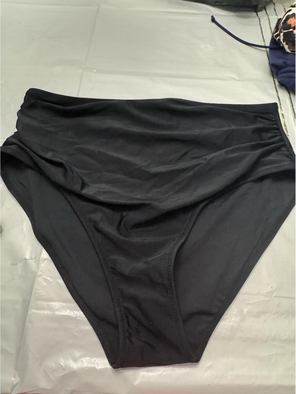Women's Tempt Me High Waisted Black Swimsuit Bottoms XXL NWT